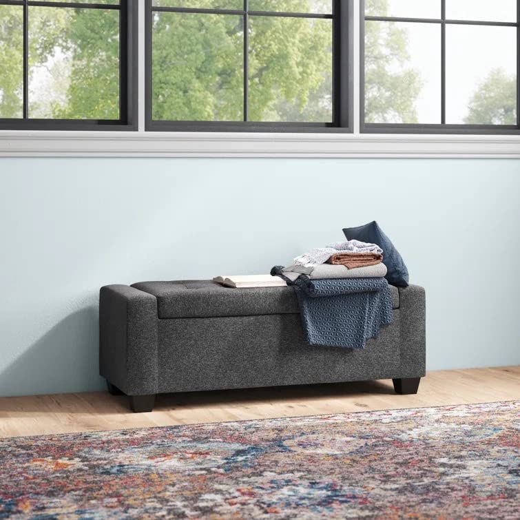 Windsor 2 Seater Fabric Storage Ottoman Bench Sette Pouffe Puffy for Foot Rest - Torque India